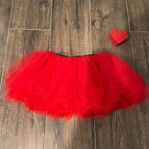 Red Lady's / Teen's Tutu Skirt - One size fits most for‎ Halloween, 5K, Dance